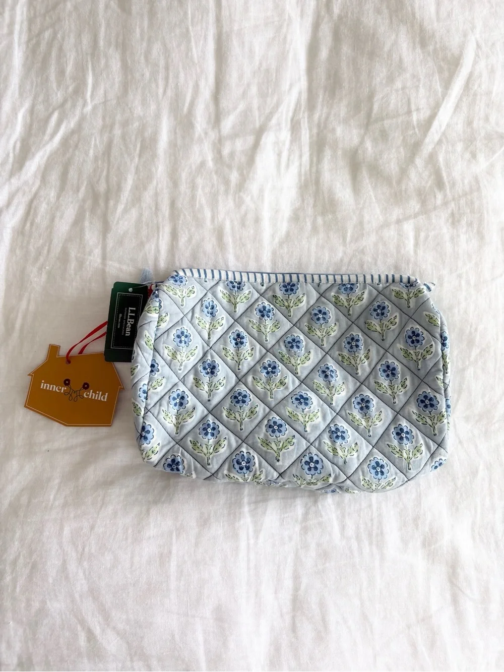 NWT Inner Child Blue Floral Cosmetic Bag